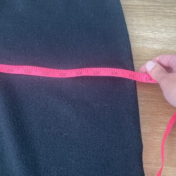 NWT Eileen Fisher BLACK Ribbed UNEVEN HEM Pull On Wool SKIRT Sz XS - Picture 7 of 7